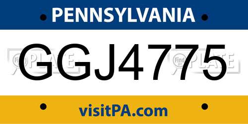GGJ4775 Pennsylvania License Plate