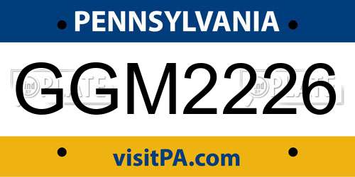 GGM2226 Pennsylvania License Plate