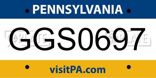 GGS0697 Pennsylvania License Plate