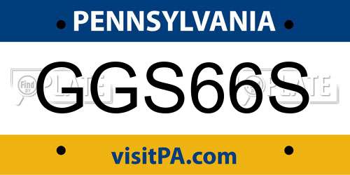 GGS66S Pennsylvania License Plate