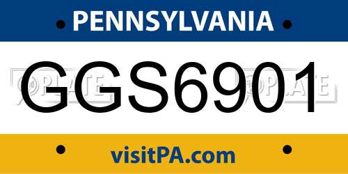 GGS6901 Pennsylvania License Plate