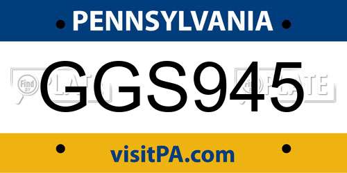 GGS945 Pennsylvania License Plate