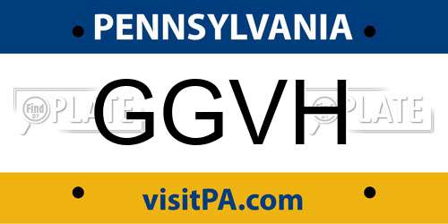 GGVH Pennsylvania License Plate