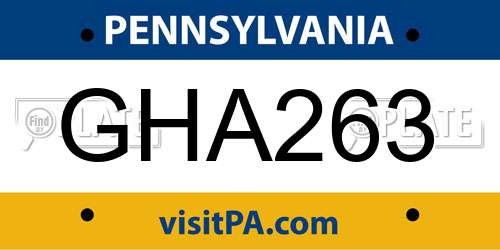 GHA263 Pennsylvania License Plate