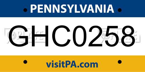GHC0258 Pennsylvania License Plate