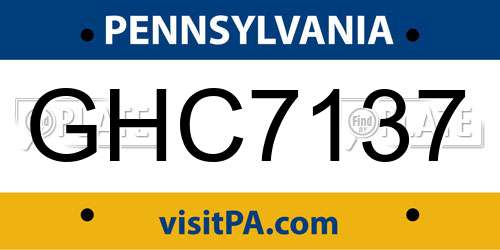 GHC7137 Pennsylvania License Plate