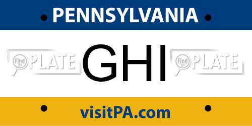 GHI Pennsylvania License Plate
