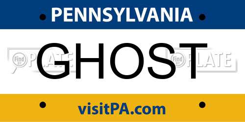 GHOST Pennsylvania License Plate
