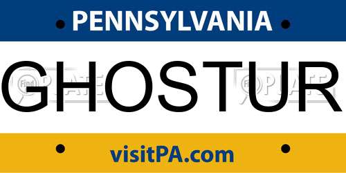 GHOSTUR Pennsylvania License Plate