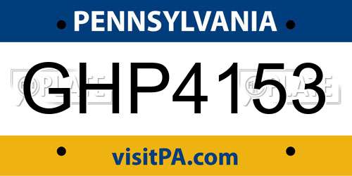 GHP4153 Pennsylvania License Plate