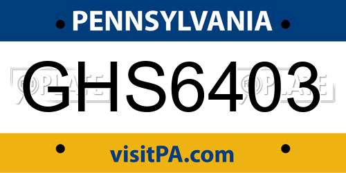 GHS6403 Pennsylvania License Plate