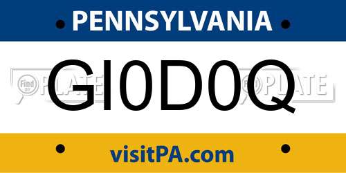 GI0D0Q Pennsylvania License Plate