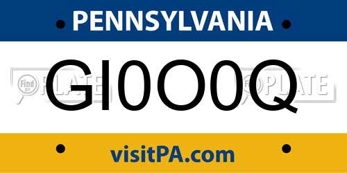 GI0O0Q Pennsylvania License Plate