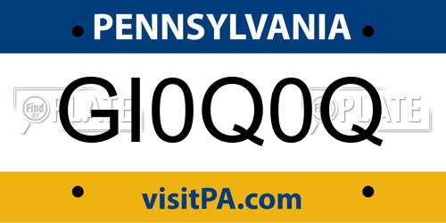 GI0Q0Q Pennsylvania License Plate