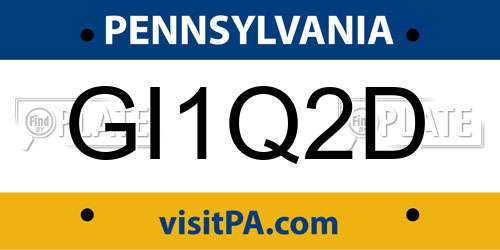 GI1Q2D Pennsylvania License Plate