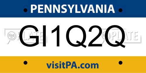 GI1Q2Q Pennsylvania License Plate