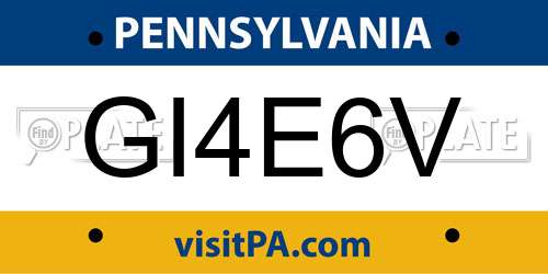 GI4E6V Pennsylvania License Plate