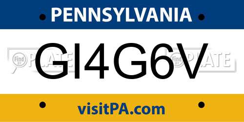 GI4G6V Pennsylvania License Plate