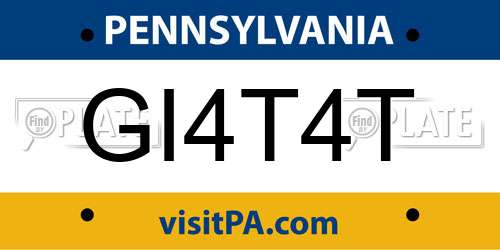GI4T4T Pennsylvania License Plate