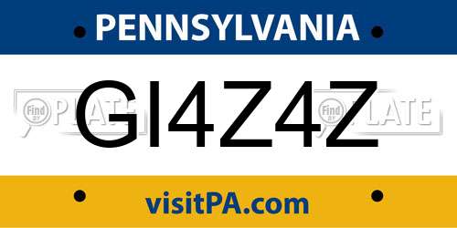 GI4Z4Z Pennsylvania License Plate