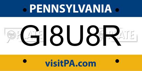 GI8U8R Pennsylvania License Plate