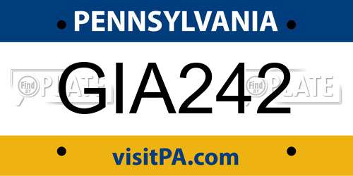 GIA242 Pennsylvania License Plate