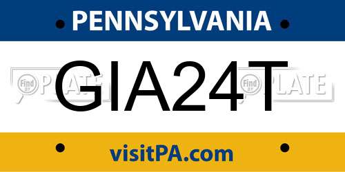 GIA24T Pennsylvania License Plate