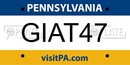 GIAT47 Pennsylvania License Plate