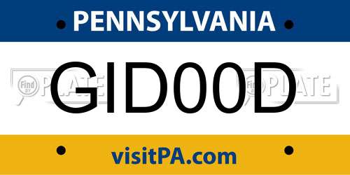 GID00D Pennsylvania License Plate