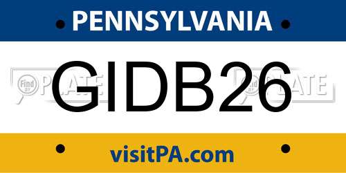 GIDB26 Pennsylvania License Plate