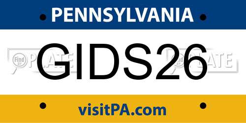 GIDS26 Pennsylvania License Plate