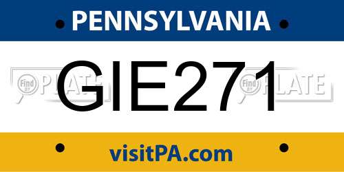 GIE271 Pennsylvania License Plate