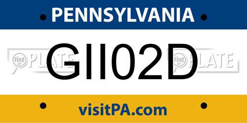 GII02D Pennsylvania License Plate