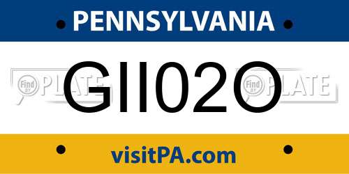 GII02O Pennsylvania License Plate