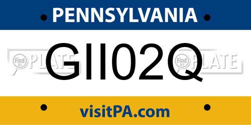 GII02Q Pennsylvania License Plate