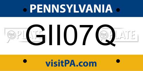 GII07Q Pennsylvania License Plate