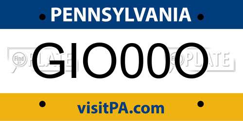 GIO00O Pennsylvania License Plate