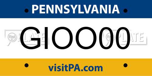 GIOO00 Pennsylvania License Plate