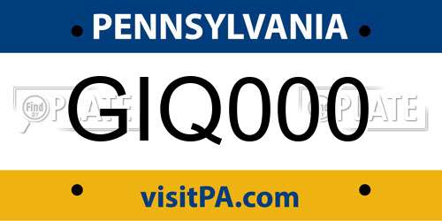 GIQ000 Pennsylvania License Plate
