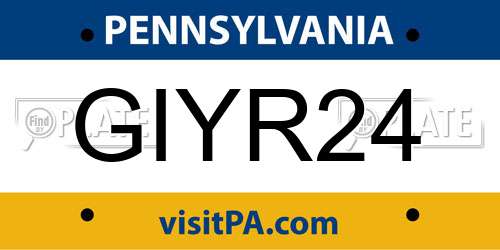 GIYR24 Pennsylvania License Plate