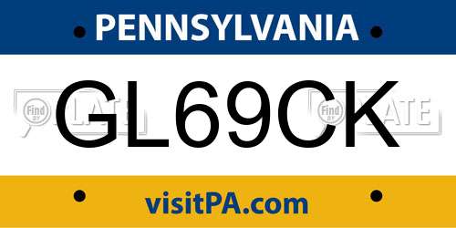 GL69CK Pennsylvania License Plate