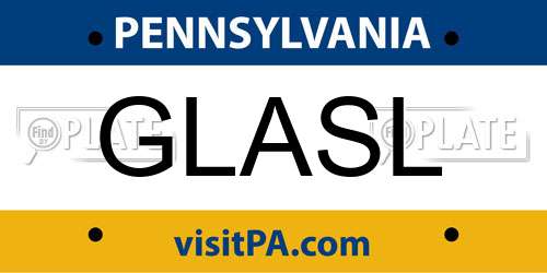 GLASL Pennsylvania License Plate