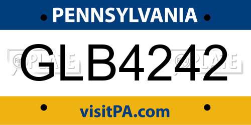 GLB4242 Pennsylvania License Plate