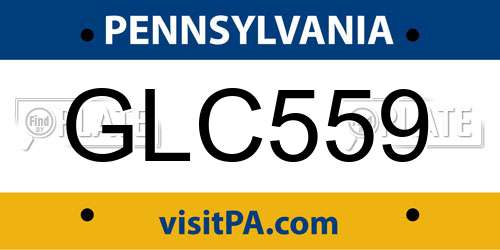 GLC559 Pennsylvania License Plate