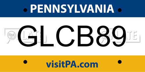 GLCB89 Pennsylvania License Plate