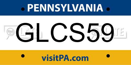 GLCS59 Pennsylvania License Plate