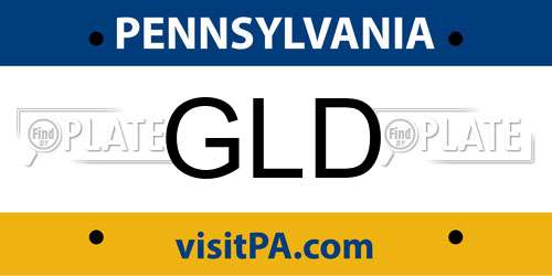 GLD Pennsylvania License Plate