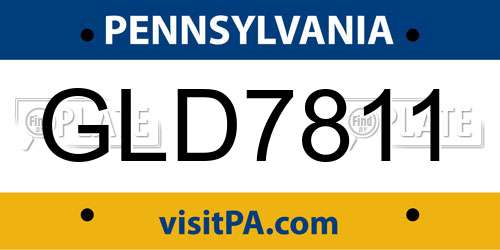 GLD7811 Pennsylvania License Plate
