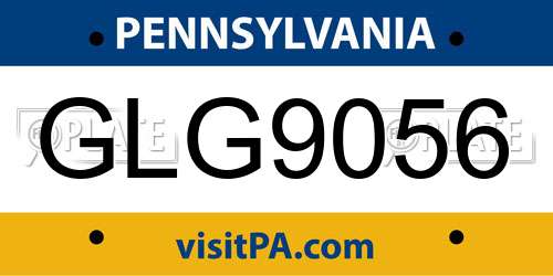 GLG9056 Pennsylvania License Plate