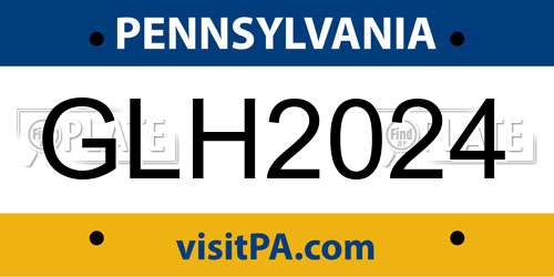 GLH2024 Pennsylvania License Plate